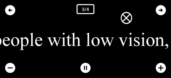 Screen Reader that says, "people with low vision." 