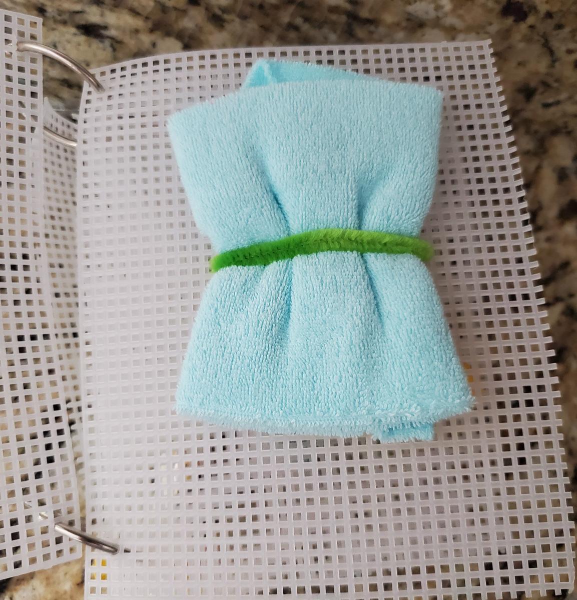 Washcloth in bath book