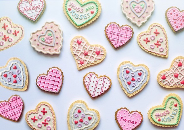 decorated heart cookies