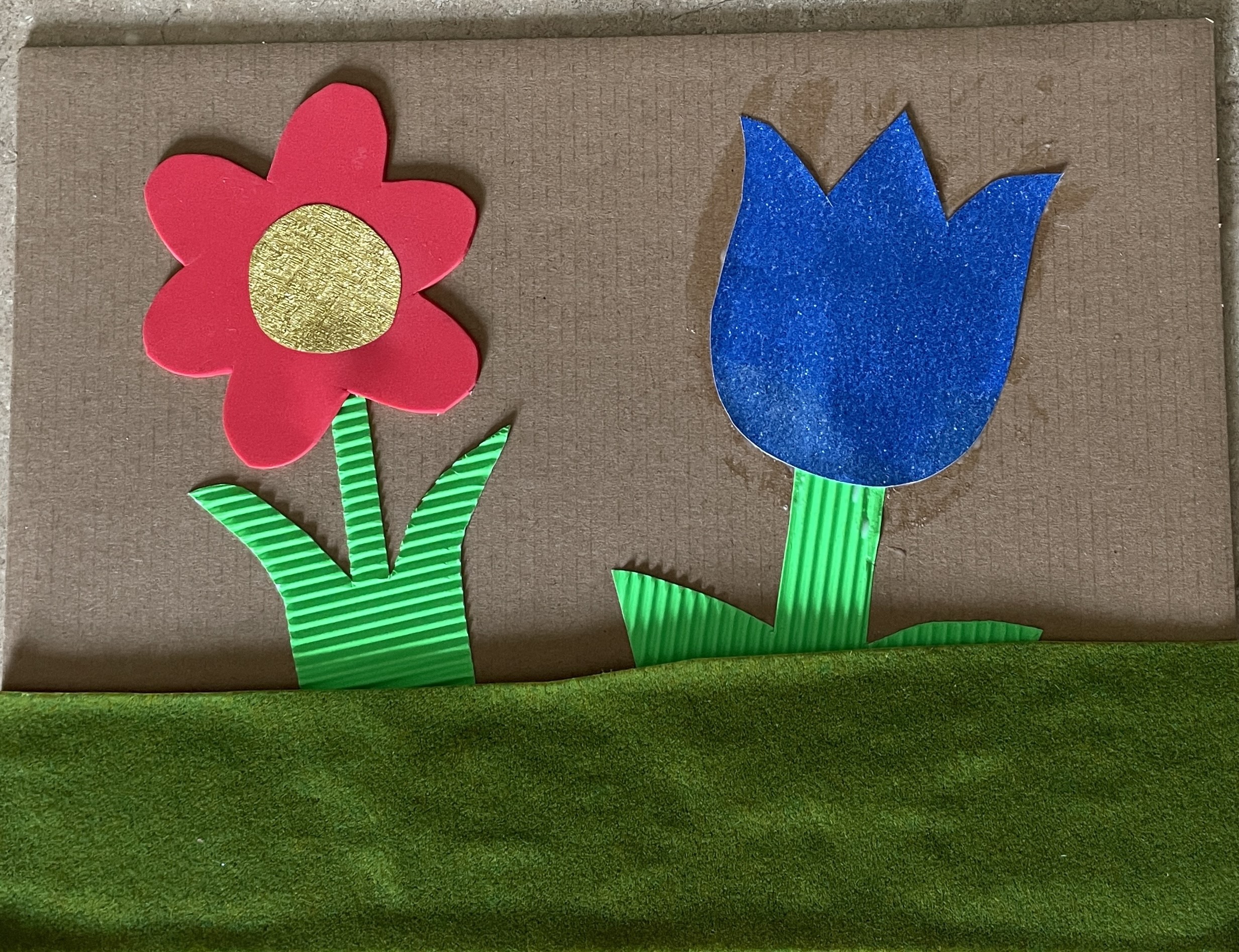 Two craft flowers