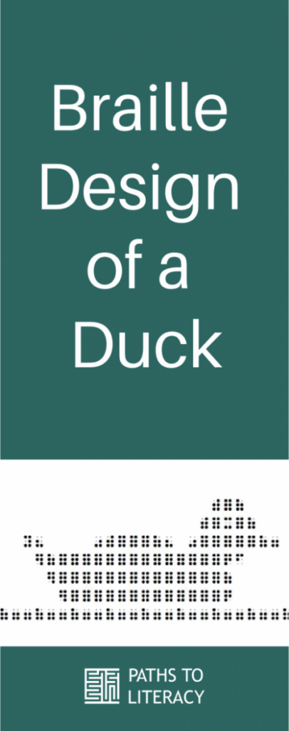 collage of braille design of a duck