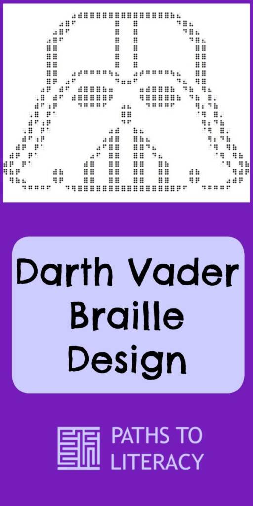 Collage of Darth Vader braille design