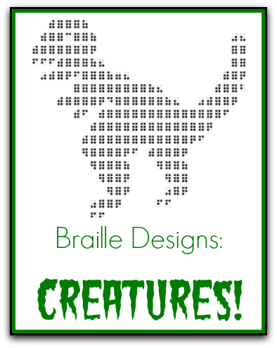 Collage of braille designs of creatures