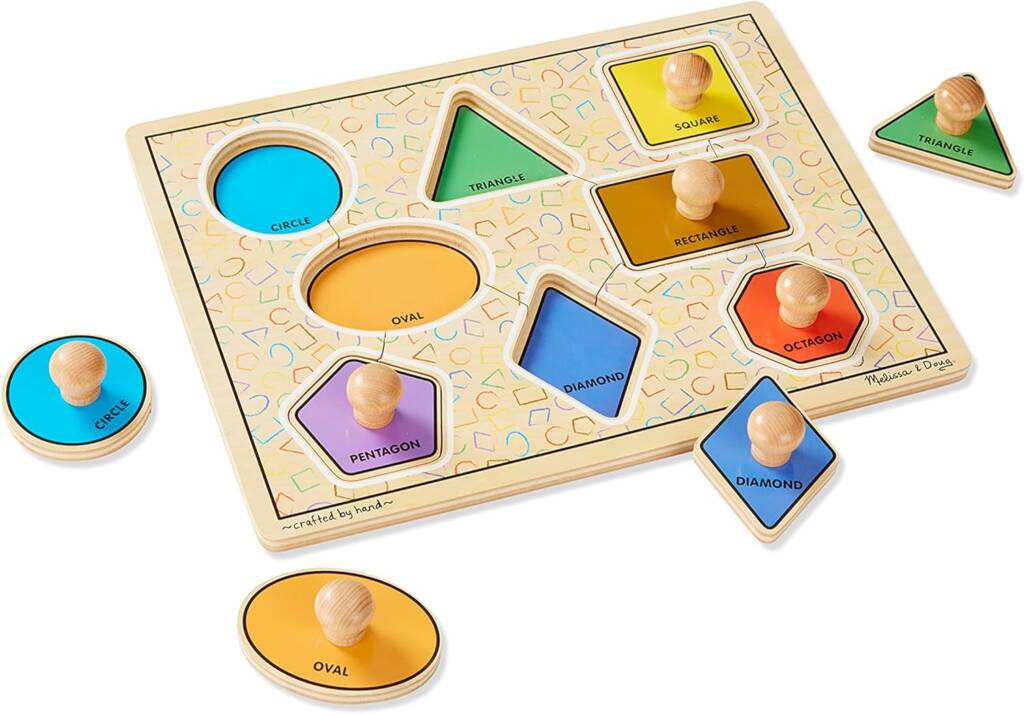 Geonetric shapes deluxe jumbo peg puzzle