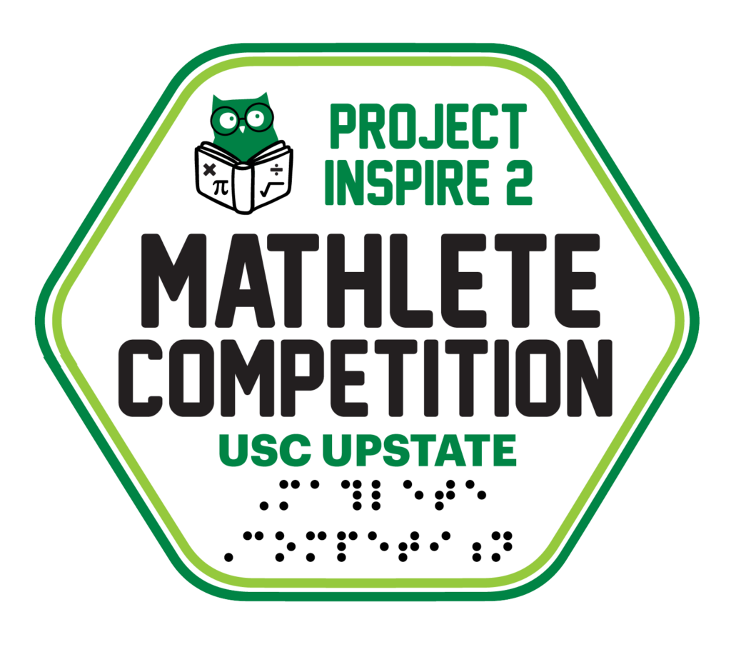 Mathlete Competition logo with an owl reading a book for Project INSPIRE 2